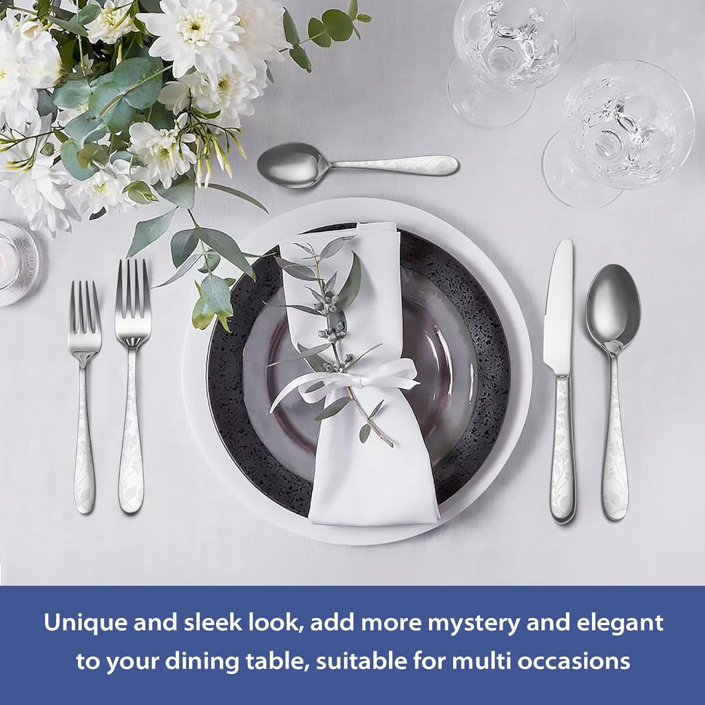 40-Piece Silverware Set Service for 8, Premium Stainless Steel Cutlery Set