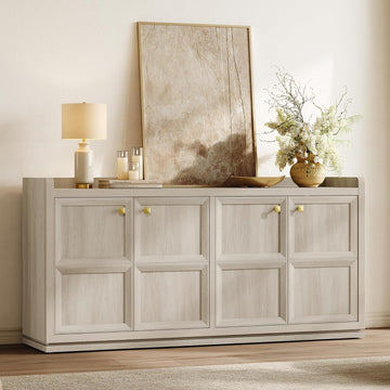 61.7" Wide 4-Door Buffet Cabinet, Extra Long Sideboard with 2 Separate Bays & Adjustable Shelves