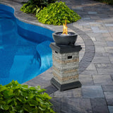 Propane Fire Pit Table 28 Inch 50,000BTU Rectangle Gas Fire Pit with Glass Wind Guard