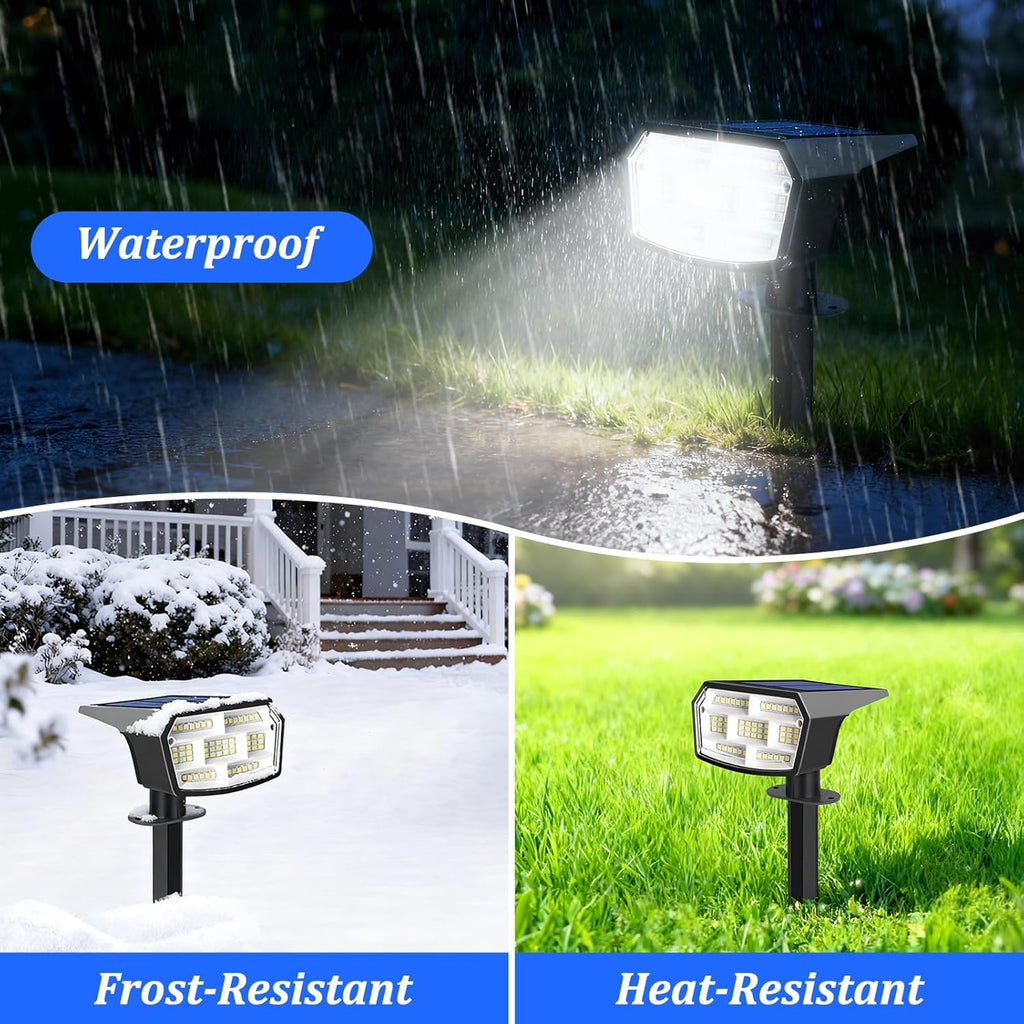 6-Pack Solar Spot Lights Outdoor Waterproof, Landscape Spotlight Cool White | 59 LED, 3 Lighting Modes, IP65