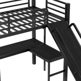 Triple Bunk Beds, L-Shape Twin XL Over Queen Bunk Bed Attached a Loft Bed with Desk