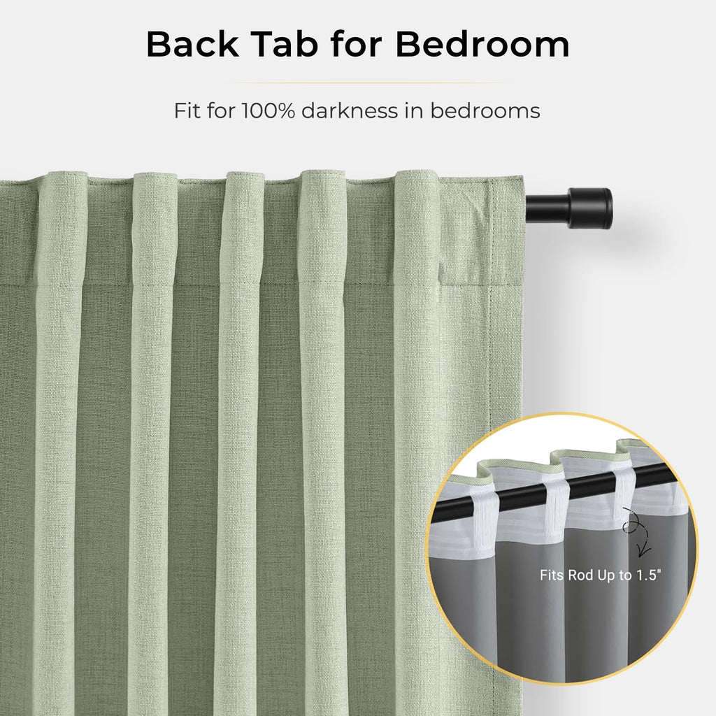 Sage Green Curtains 100% Blackout Curtains 50X72