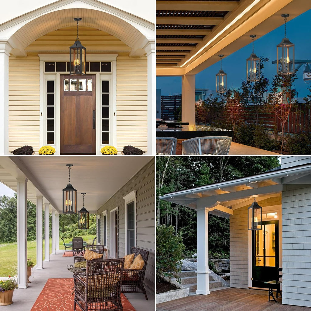 20" Large Outdoor Pendant Light Fixtures 3-Light