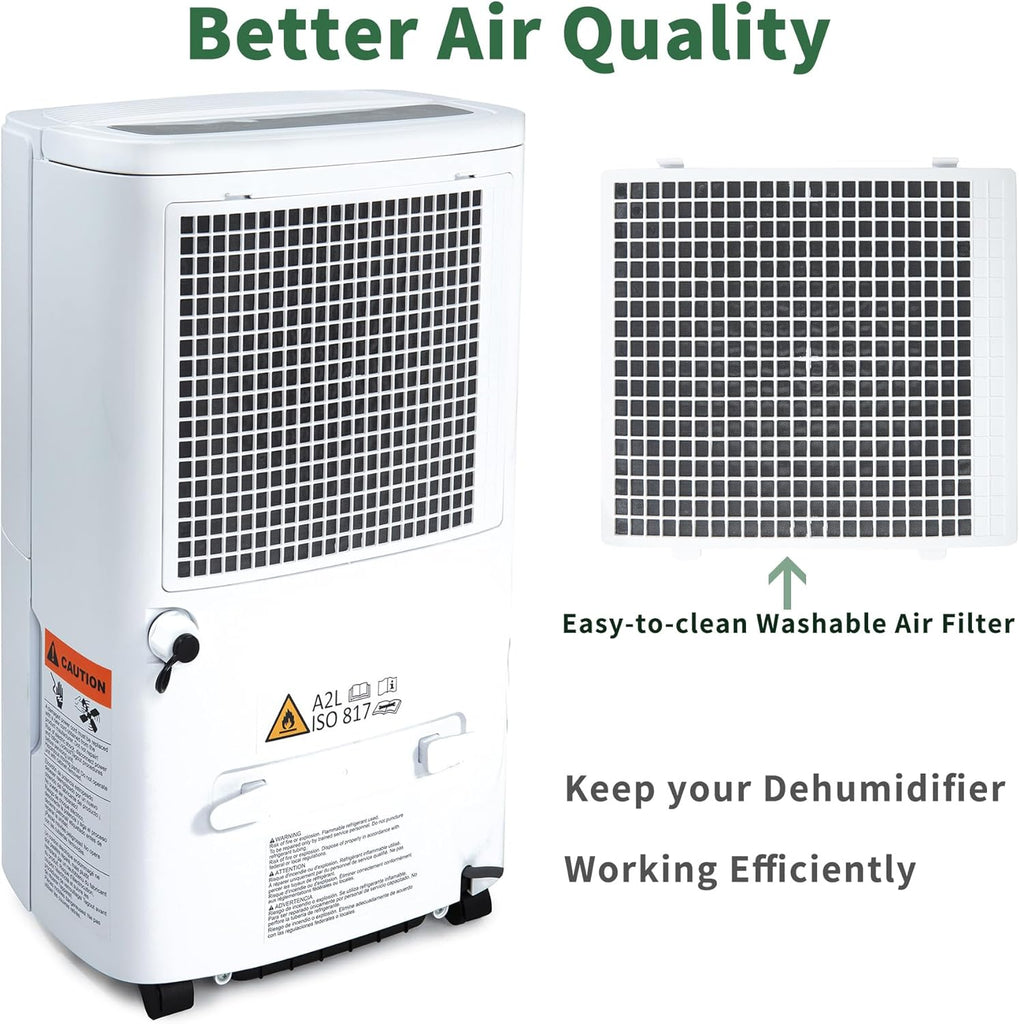 150 Pints Dehumidifier with Pump - 7000 Sq. Ft Quiet Dehumidifier for Home, Large Basement