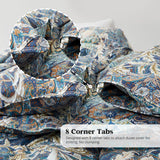 King Down Comforter with Paisley Floral- All Season Ultra Soft Goose Feather Fiber