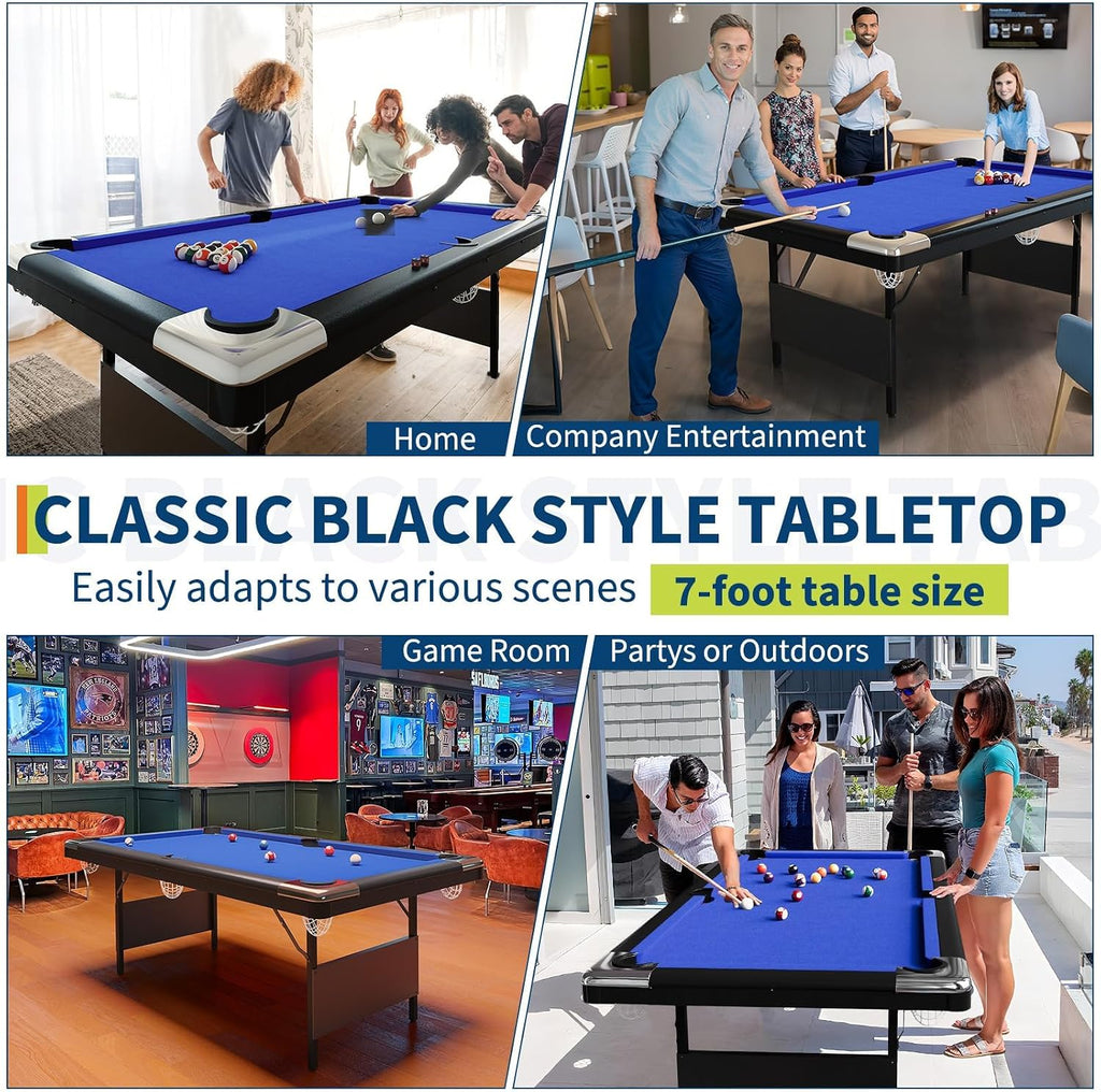 7 Billiards Table, Adults Folding Billiards Tables, Portable Pool Table, Pool Tables Set