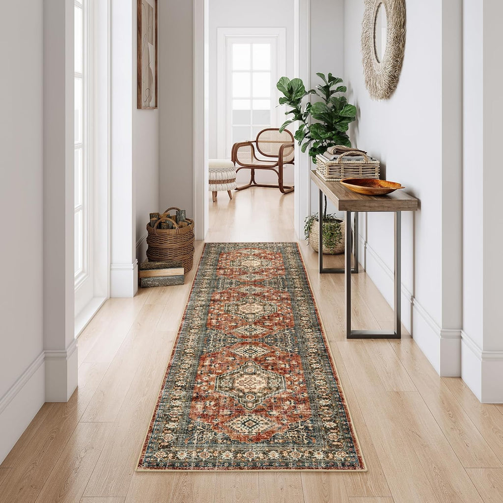 Oriental Hallway Runner Rug Non Slip, 2.5x8 Kitchen Washable Runner