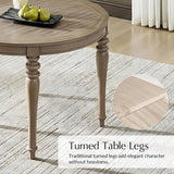 42"-60" Oval Round Extendable Dining Table, Vintage Oak Wood Expandable Dining Room Kitchen Table with Butterfly Leaf