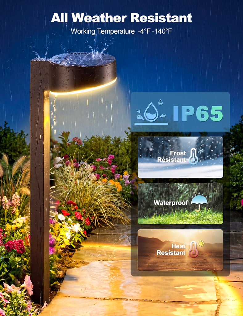Solar Pathway Lights, 8 Pack LED Solar Lights Outdoor Waterproof, Garden Lighting for Yard Path Landscape Lawn
