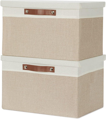 Foldable Storage Bins with Lids, [2-Pack] Large Storage Baskets with Lid, Fabric Storage Bin for Organizing Home