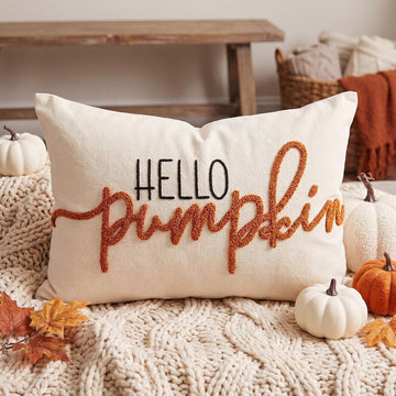 Fall Pumpkin Pillow Covers 12x20 Autumn Hello Pumpkin Lumbar Case