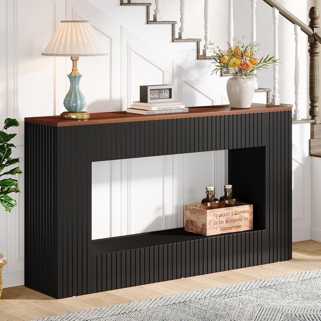 Modern Console Table, 55-Inch Wood Entryway Table with Storage, Narrow Long Sofa Table Behind Couch Table , Foyer