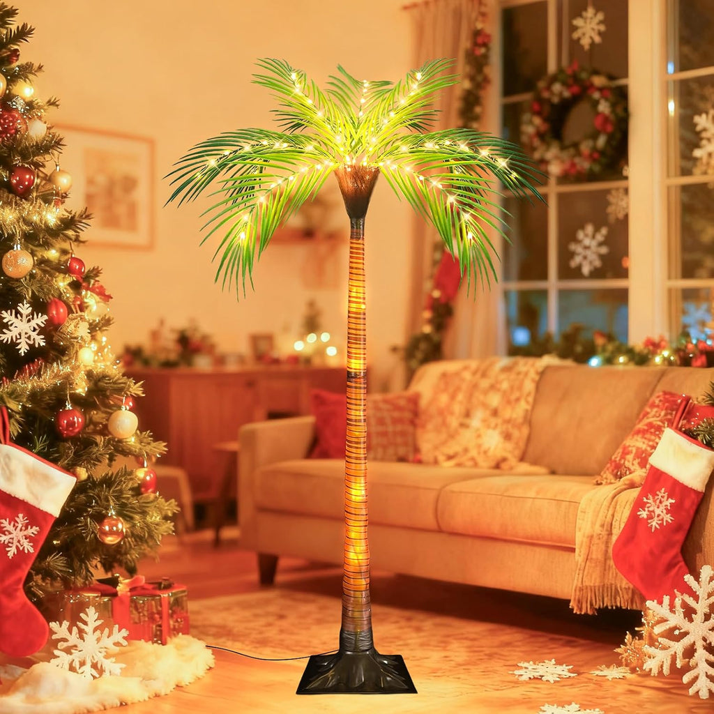 Artificial Palm Trees for Outdoors Pool Decorations, Artificial Trees Decor Indoor, Lighted Trees for Tiki Bar
