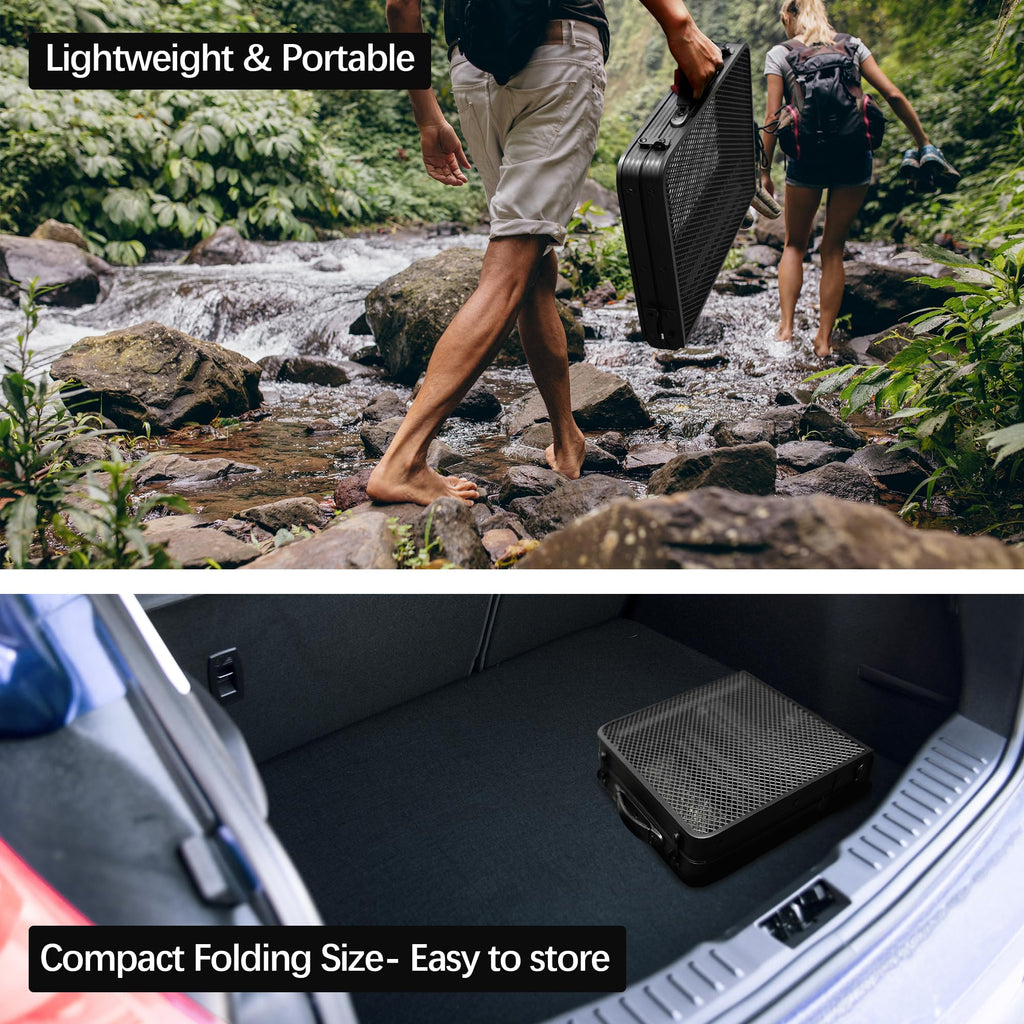 Portable Small Folding Table, Metal Camping Grill Table for BBQ, Picnic & Patio, Lightweight Foldable Outdoor Side