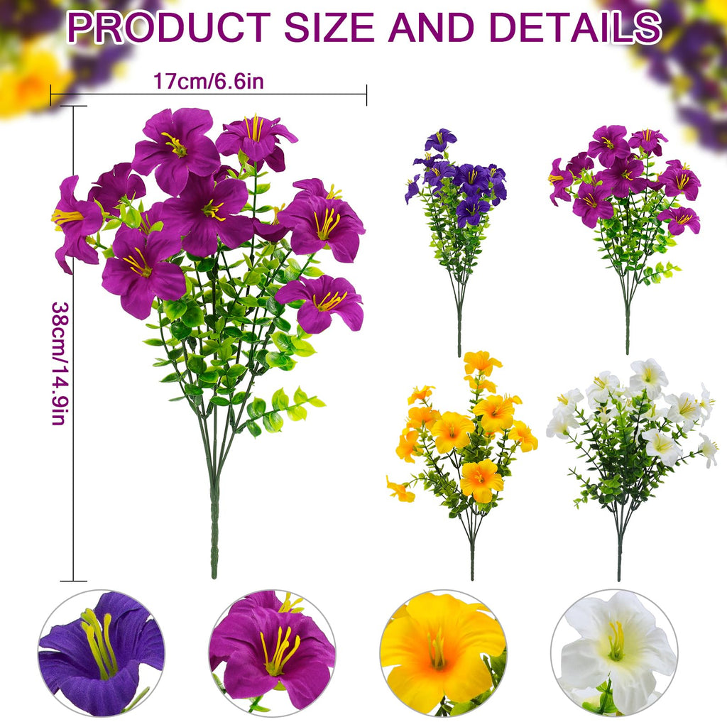 2 Set Artificial Outdoor Hanging Baskets with 24 Pcs Petunias