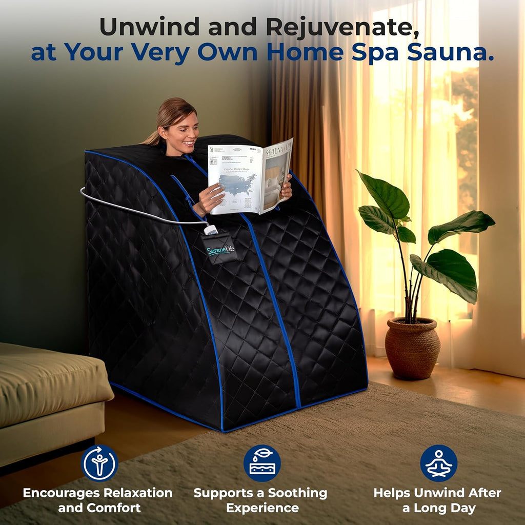 Compact & Portable Infrared Steam Sauna, Personal Spa Style Sauna for at-Home Relaxation and Rejuvenation