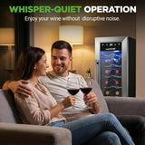 12 Bottle Stainless Steel Slim Wine Fridge | Red & White Wine Chiller | Adjustab