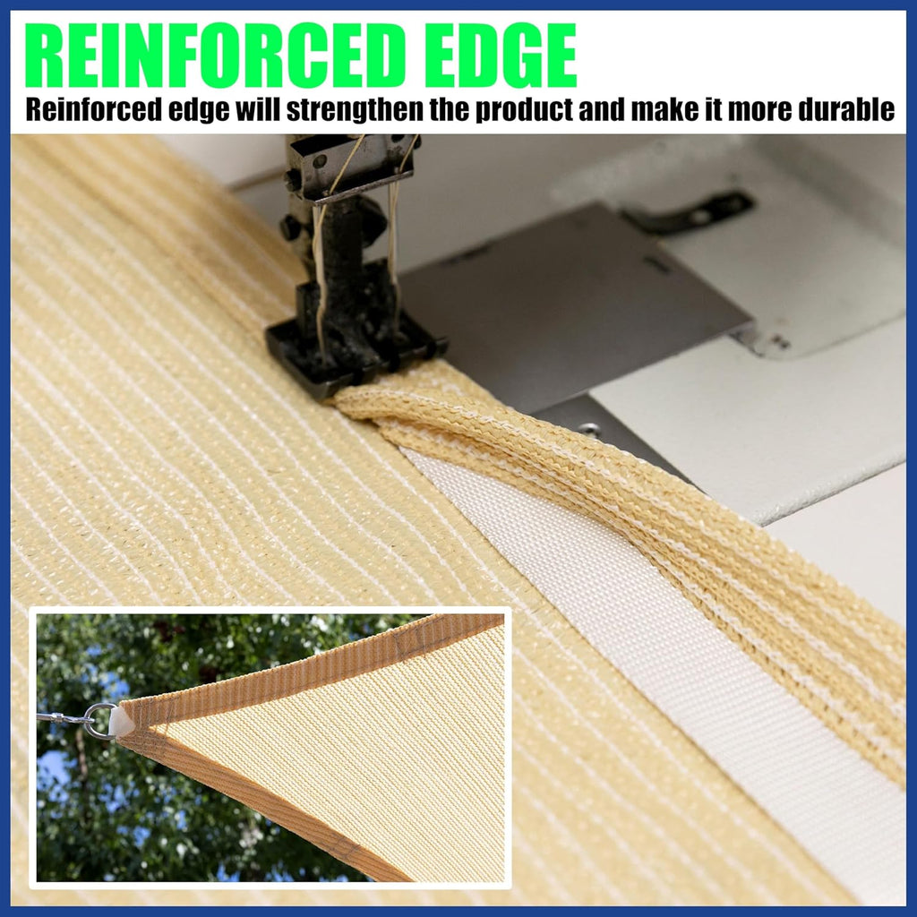 14' x 18' Brown Sun Shade Sail UPF50 Rectangle Canopy Fabric Cloth Screen SMTAPR0810, Water and Air Permeable & UV