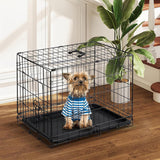 Dog Crate, 30 Inch Medium Size Single Door Dog Cage with Plastic Leak-Proof Pan Tray