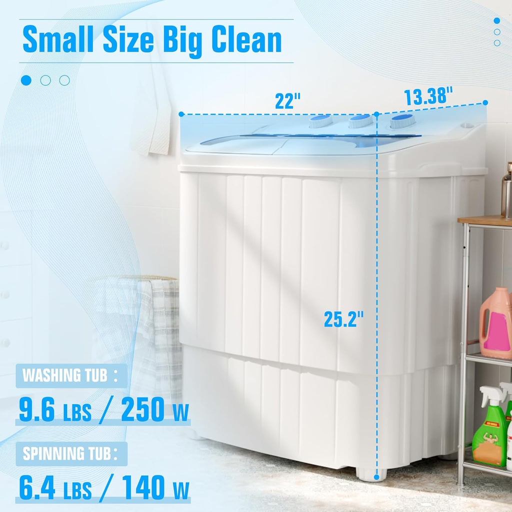 Portable Washing Machine,18 lbs Capacity,Washer and Dryer Combo Machine for Homes & Apartments,Twin Tub Laundry Washer