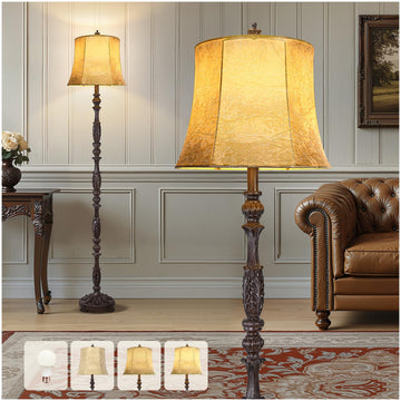 Vintage 66" Tall Floor Lamp Bedroom, Dark Brown