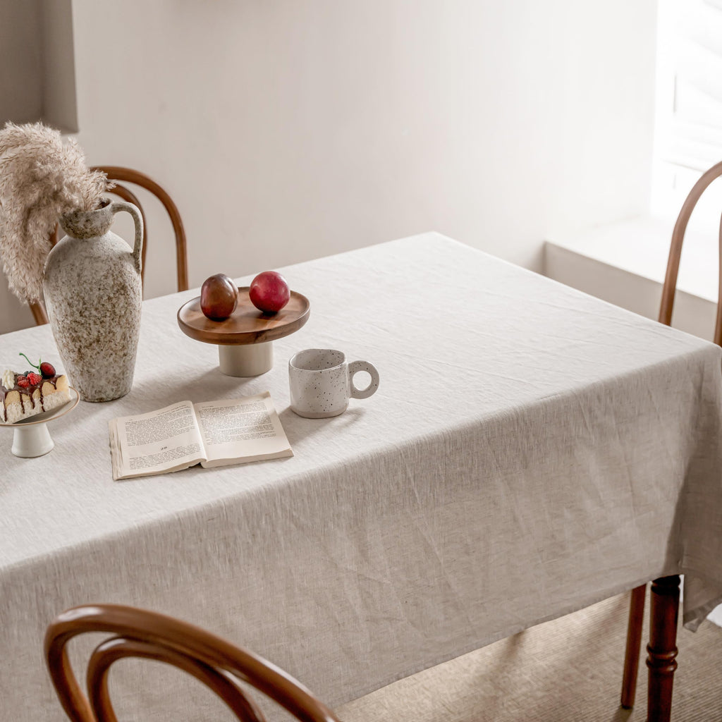 100% Pure Linen Tablecloths 60x144 Inches- Machine Washable Rectangular Tablecloth for Dining, Parties, Picnic