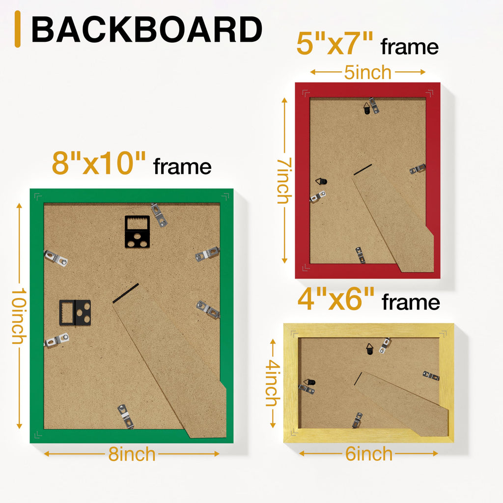 10 Pack Gallery Wall Frame Set, Green, Red, Gold