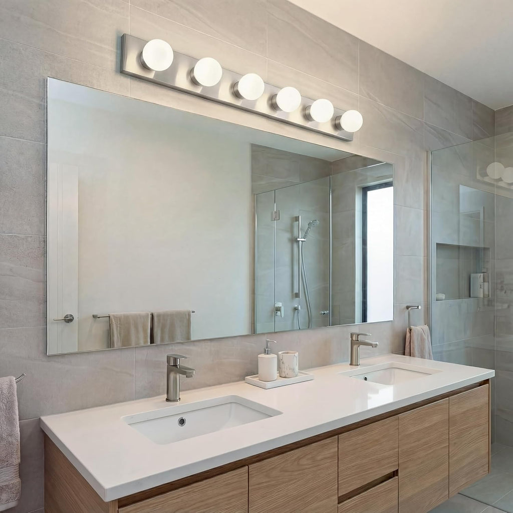 626NI 36" Bath Bar 6-Light Vanity Light Fixture with Brushed Nickel Finish over Mirror, Traditional Style Lighting