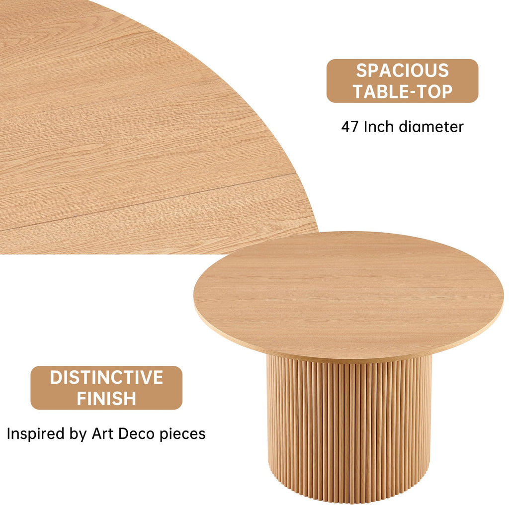 47-Inch 5-Piece Round Dining Table Set for 4