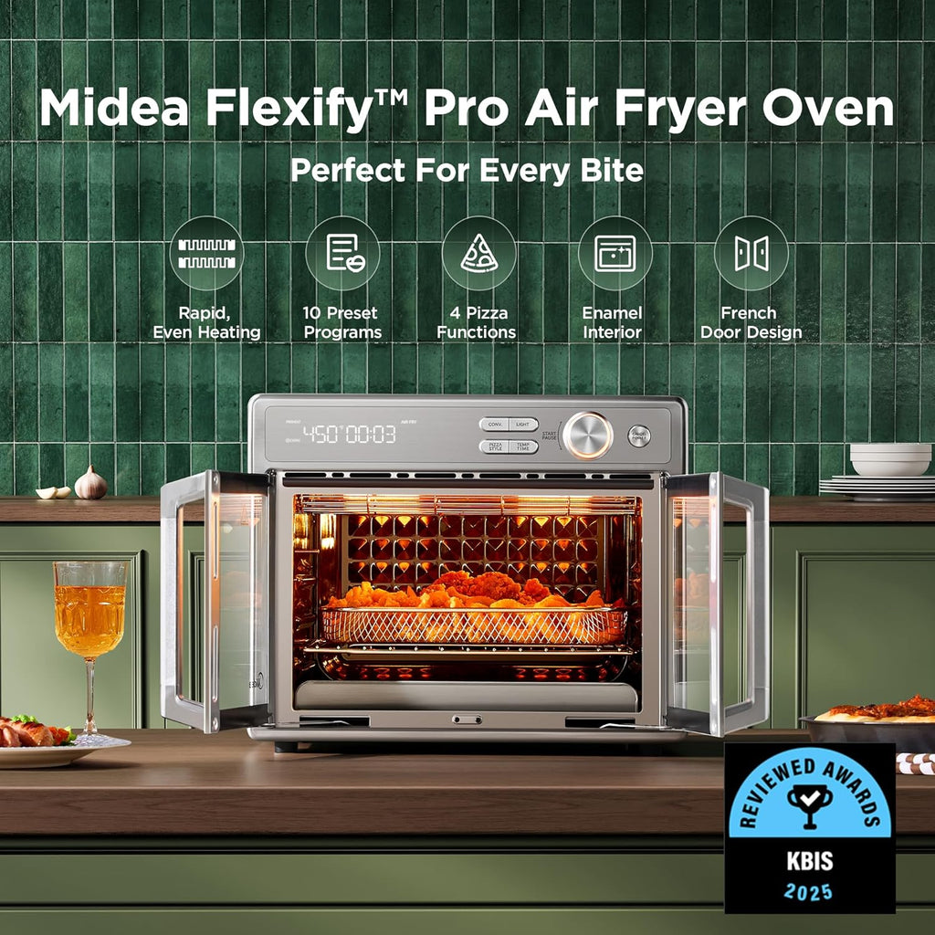 Flexify Pro French Door Air Fryer Toaster Oven, Premium Cooking Experience with Precision Heat, Easy-Clean Enamel