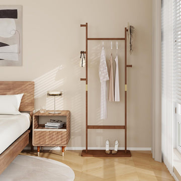 Eco-Friendly Solid Wood Coat Rack, 23.6 x 11 x 64.1 Inches, Easy Assembly, Perfect , Entrance, or Living Room Decor