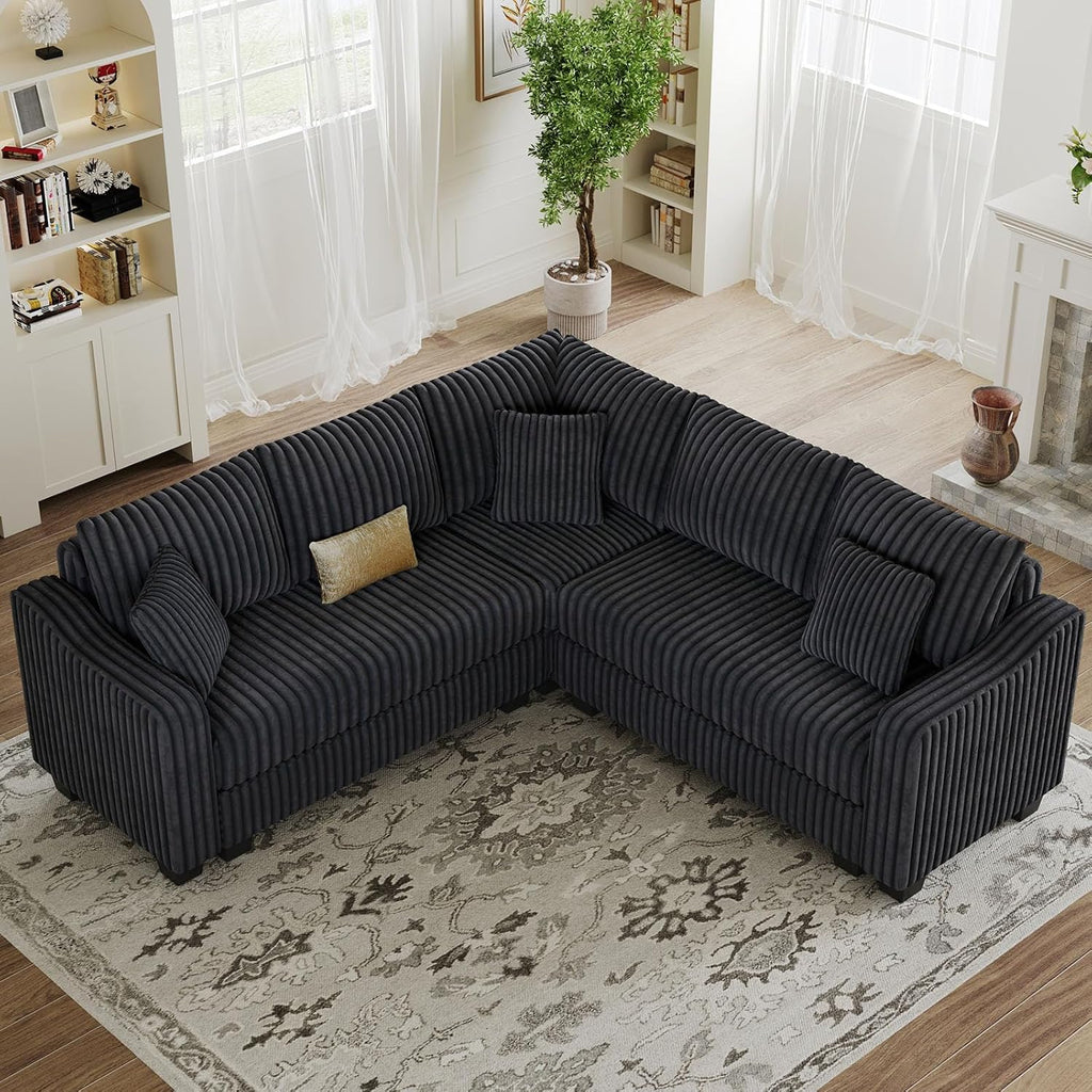 Convertible Sectional Couch with Chaise Corner Sectional Sofa L Shaped Couch Reversible Corner Upholstered