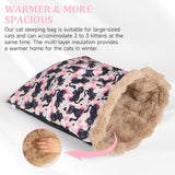 Cat Bed Cave Sleeping Bag, Soft Plush Cats Sack, Cat Beds for Indoor Cats, Self-Warming Cozy Pet Nest Mat 23.6" x 22"
