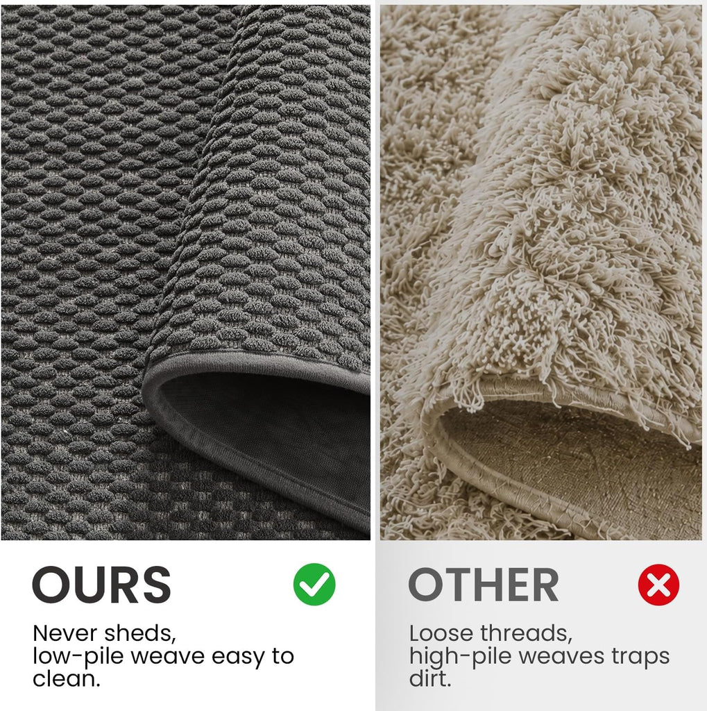 Bath Mat Set 2 Piece, Th Rugs Non Slip Washable Quick Dry | Non Slip Quick Dry Soft Absorbent Thin Low Pile Bathroom