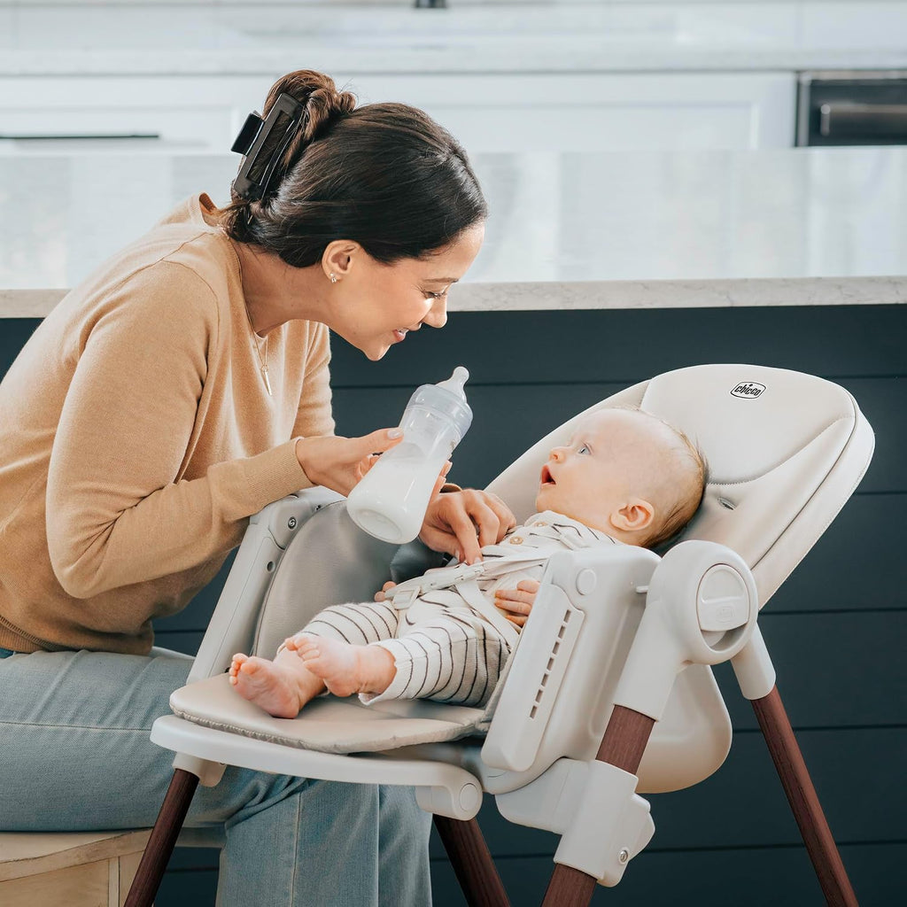 Harmonia 3-in-1 Adjustable Folding High Chair, Serene/Beige | For Newborns & Toddlers, Multi-Use, Easy-Clean, Wood