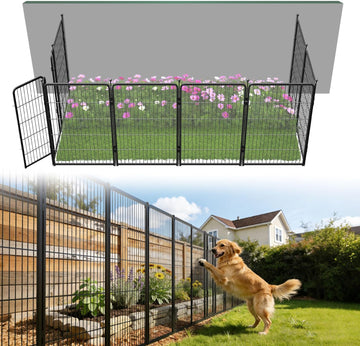 Garden Fence Outdoor for the Yard - 40in(H) x 18.2ft(L) Heavy Duty Metal Animal Barrier for Dog, No Dig Decorative