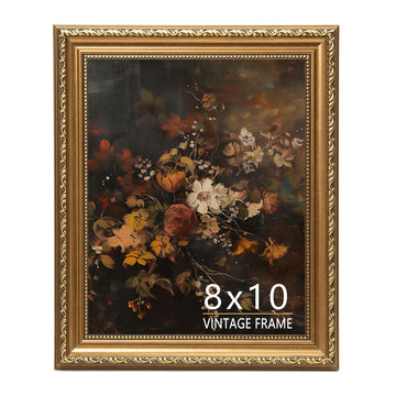8x10 Picture Frame, Vintage Bronze Gold Picture Frame for Tabletop & Wall Mount, Antique Photo Frame 8 x 10 or