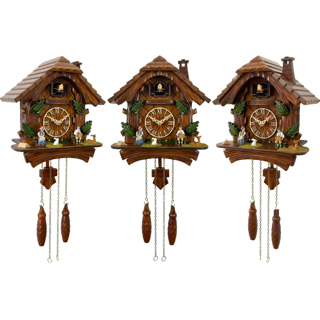 Musical Cuckoo Clock for Wall, Black Forest Chalet, Quartz