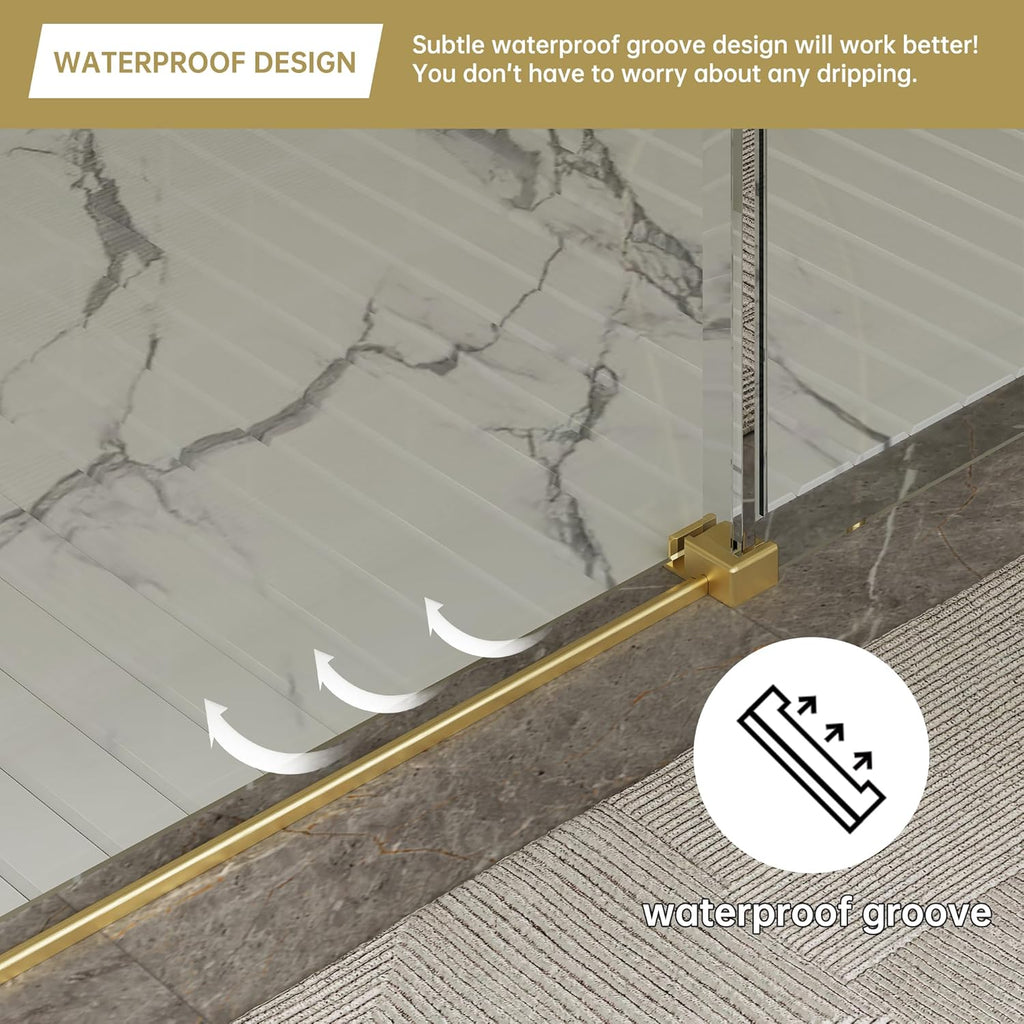 56-60" W x 75" H Frameless Sliding Shower Door, Shower Glass Door with 1/4" Thick Tempered Glass