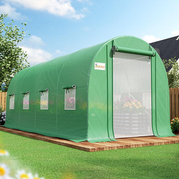 Premium 15x7x7FT Greenhouse for Outdoors, Galvanized Steel Frame