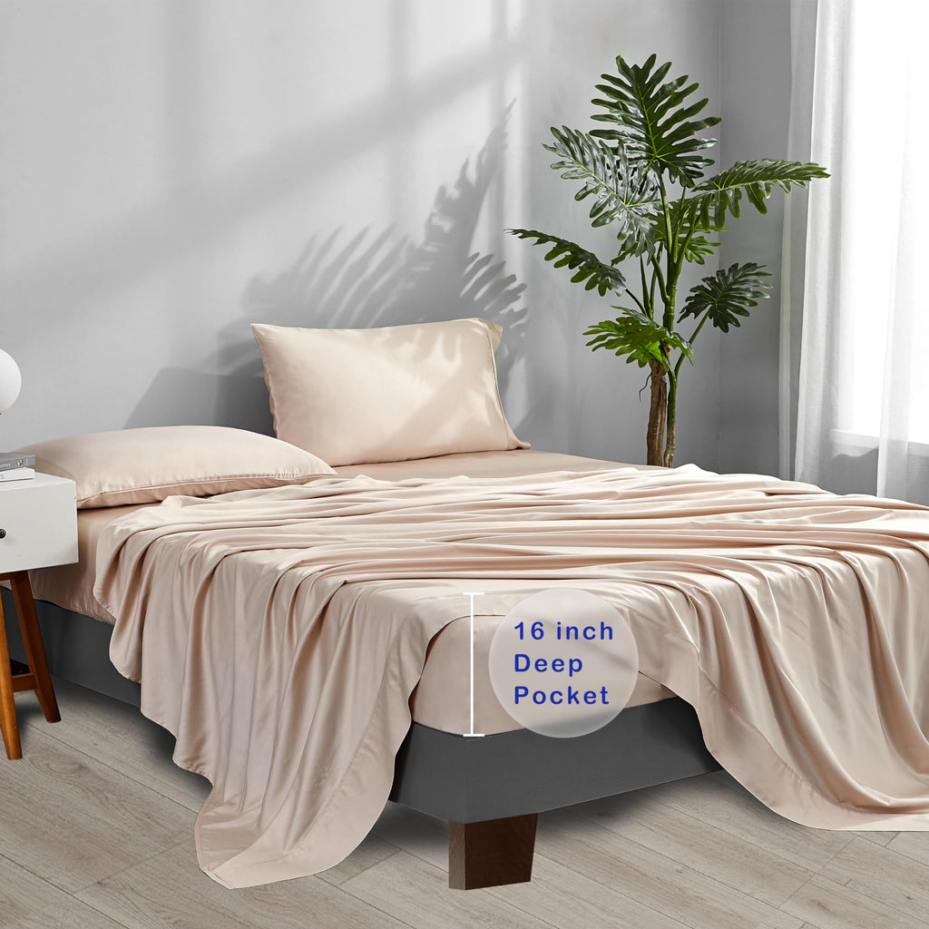 Cooling Sheets for Hot Sleepers, Queen Size, Sandy