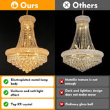 Crystal Chandeliers for Dining Room Light Fixture,Empire Style K9 Crystal Chandeliers for Entryway,12 Lights Gold Luxury Lighting Fixtures for Living Room Stairway Bedroom Foyer Hallway A108-B0C4XHSR1X