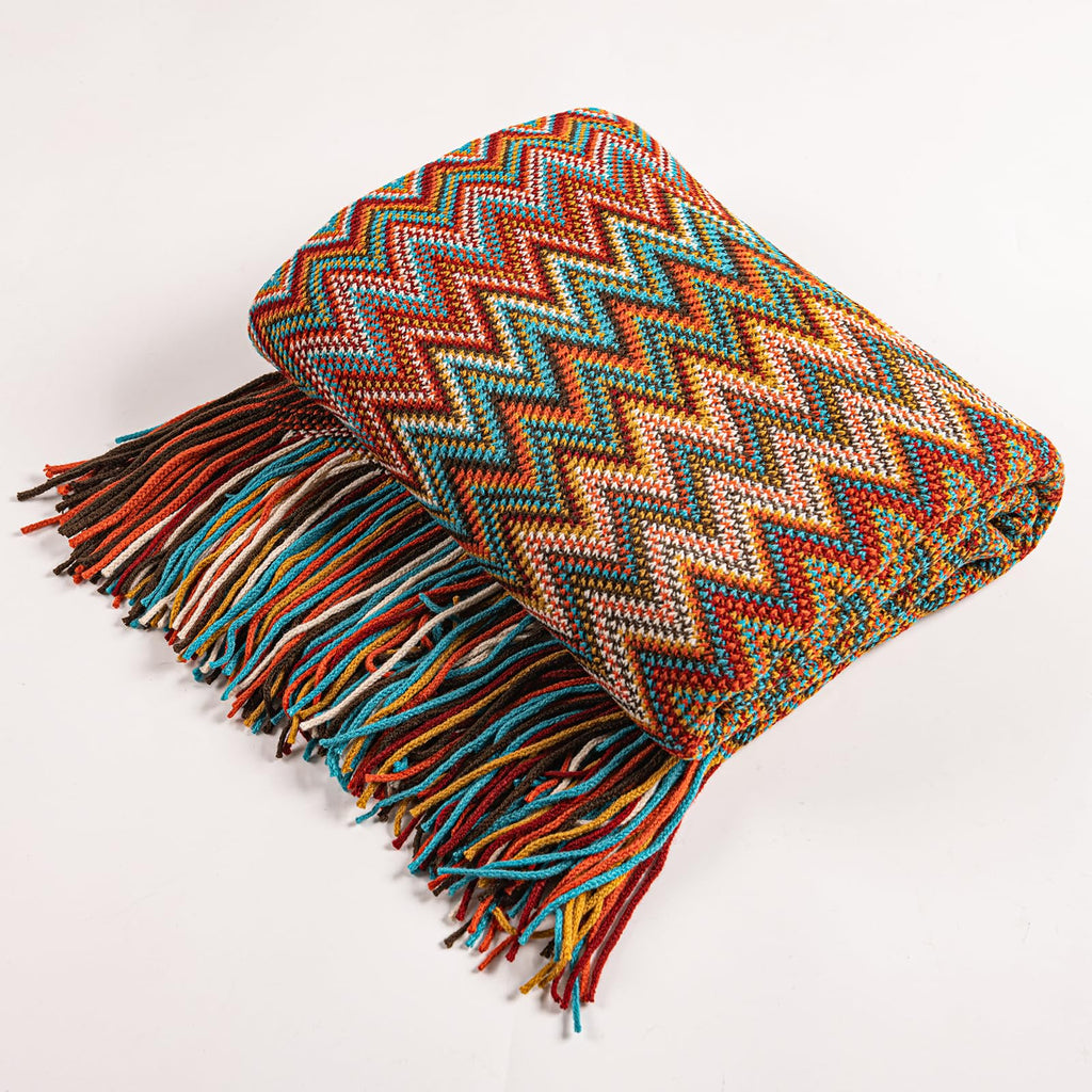 Throw Blanket, Bohemian Fringe Throws for Sofa Bed Couch