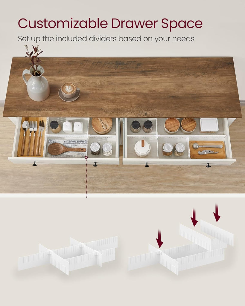 LIRY Collection - Buffet Cabinet, Coffee Bar Cabinet with 2 Drawers, Adjustable Shelves