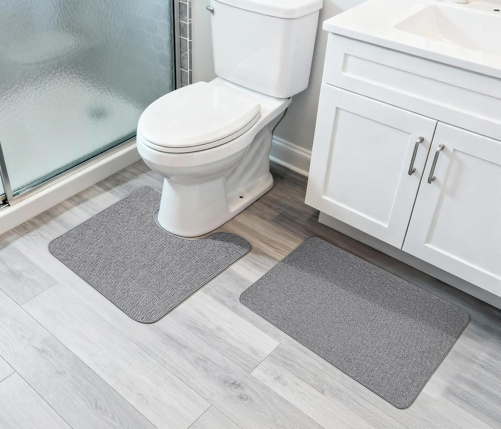Bathroom Rugs Set 2 Pieces,Th Mats,Toilet Rugs,Quick Dry,Non-Slip,Machine Washable,Low Pile,Absorbent Bath