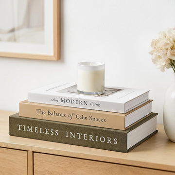 Decorative Books, Set of 3 Fake Book Storage Boxes, Olive Green | Modern Home Decoration with Hidden Storage Room for