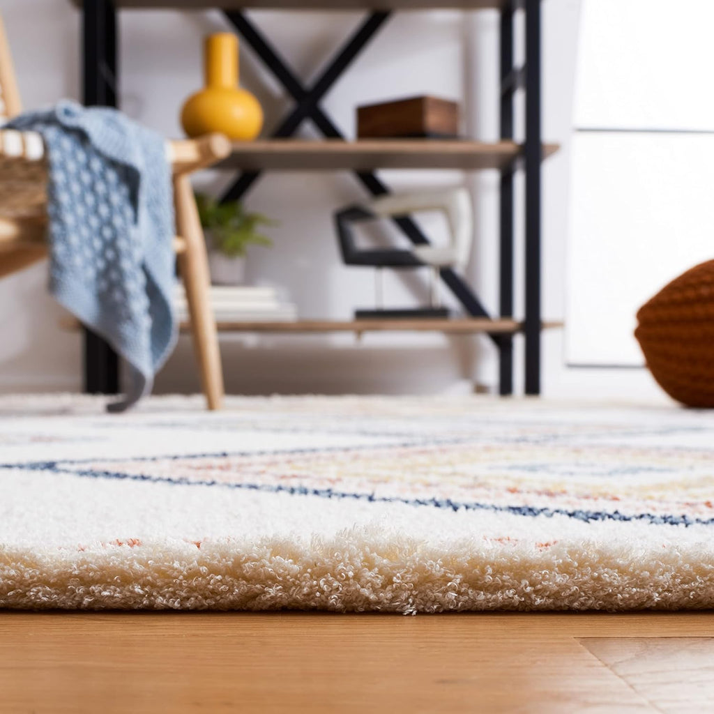 Marrakech Area Rug - 9' x 12', Ivory & Multi, Moroccan Boho Tribal Rustic Design, Non-Shedding & Easy Care
