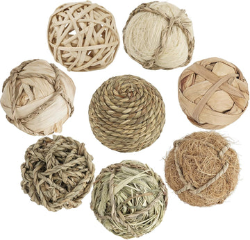 8-Pack Rustic Wicker Decorative Balls for Bowls - Set of 8