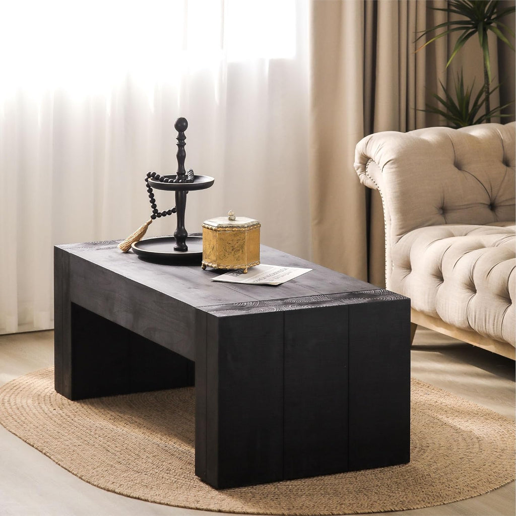 Wood Coffee Table Farmhouse Wooden Coffee Tables, Rectangle Tea Table, Rustic Coffee Table