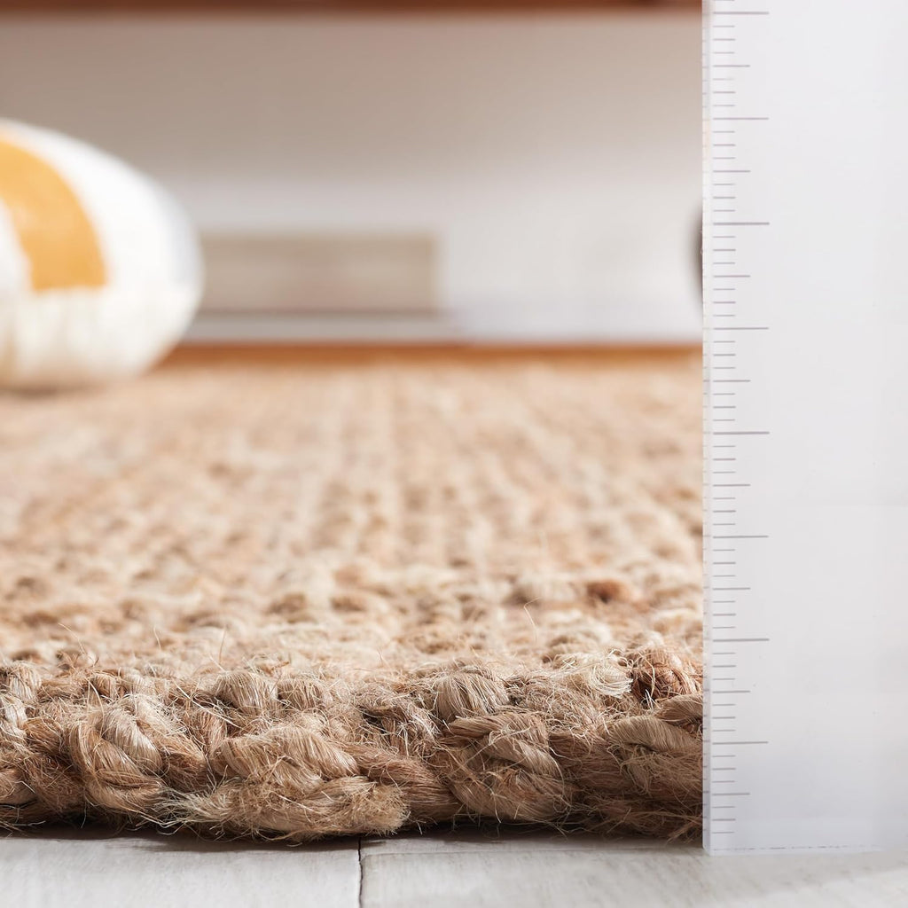 Area Rug 8x10 - Natural Fiber Collection - Large - Natural Brown, Handmade Jute & Coir, Farmhouse Style, Chunky
